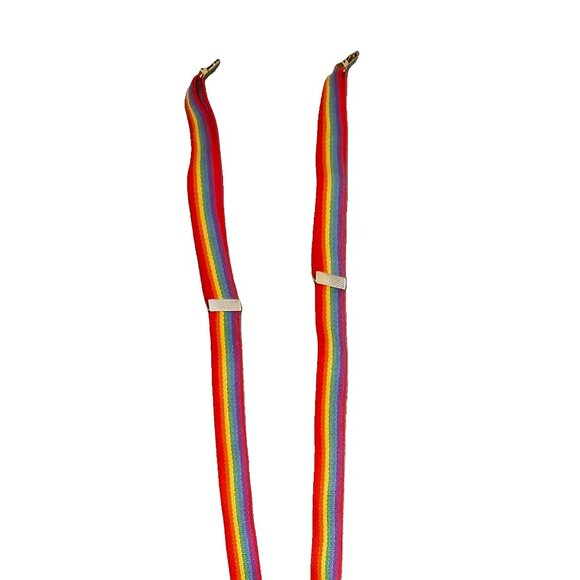 RARE! True Vintage LEVIS Levi's Saddleman logo rainbow suspenders /braces PRIDE - Picture 3 of 9